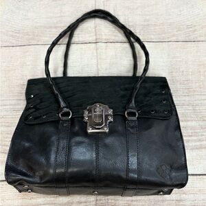 Patricia Nash Black Leather Satchel